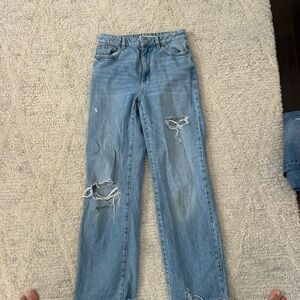 garage maddie blue wide leg ripped jeans size 26